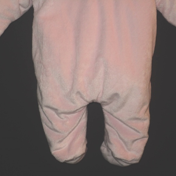 U.S. Polo Assn. Girl's 6-9 Mos Pink Bunting Pram Plush Hooded - Picture 6 of 7